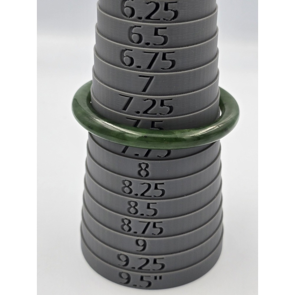 Natural Dark Green Nephrite Jade Bangle Bracelet 7.5" - Picture 10 of 10
